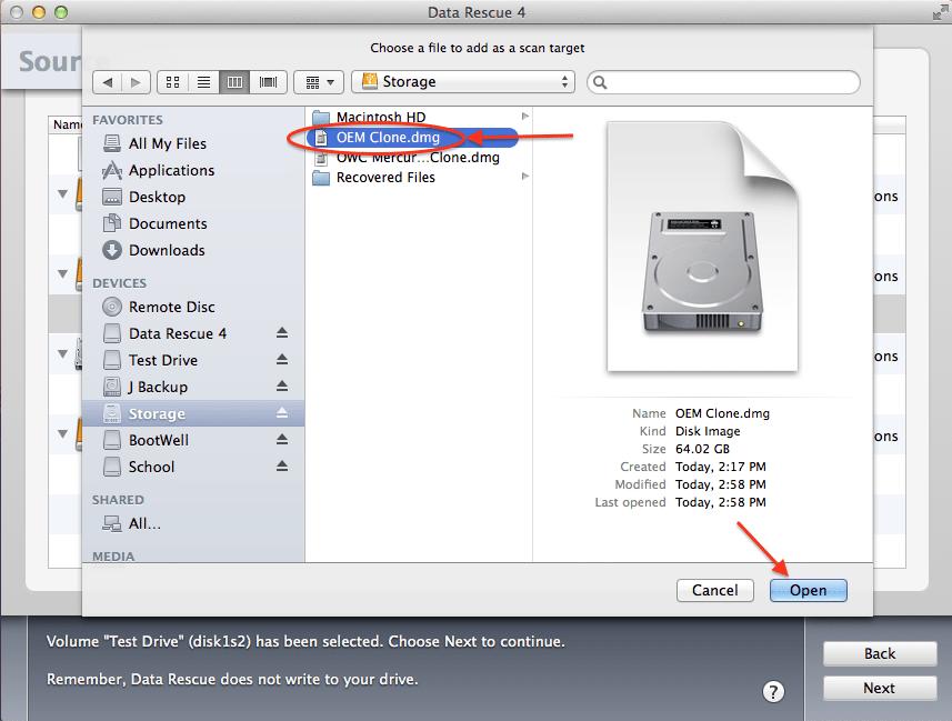After the new popup window appears navigate to where your image file is stored and select it and click “Open”.