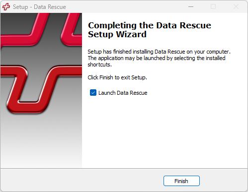 Completing Data Rescue Setup